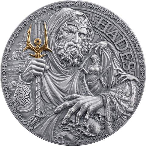 HADES THE GREEK MYTHOLOGY 2 OZ SILVER COIN 2000 FRANCS CAMEROON 2025