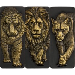 WILDCATS GOLDEN SHADOW 3 x 1 OZ SILVER GOLD AND BLACK RUTHENIUM