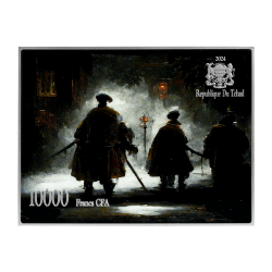 THE NIGHT WATCH - REMBRANDT 2.5 OZ 999 Ag, 750 g 999 Zn, 120 g 999 Cu 10000 CFA FRANCS REPUBLIC OF CHAD 2024