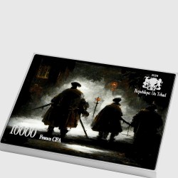 THE NIGHT WATCH - REMBRANDT 2.5 OZ 999 Ag, 750 g 999 Zn, 120 g 999 Cu 10000 CFA FRANCS REPUBLIC OF CHAD 2024