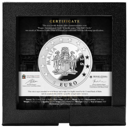 PRAGA - ZEGARY RATUSZOWE 1 OZ 5 EURO SREBRNA MONETA MALTA 2025