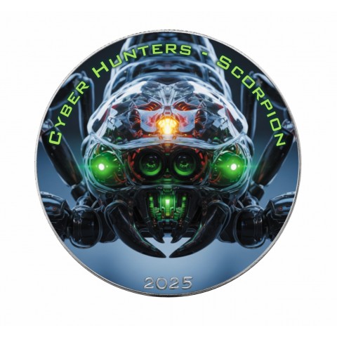 SCORPION - CYBER HUNTERS 1 OZ 1 DOLLAR UNITED STATES OF AMERICA SILVER COIN 2025