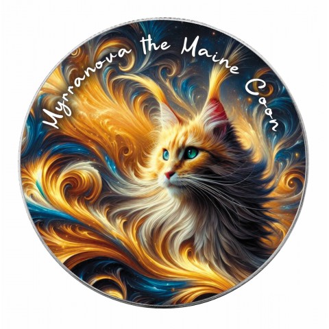 MYRANOVA THE MAINE COON - NEBULA CATS 1 OZ 1 DOLLAR SILVER COIN USA 2025