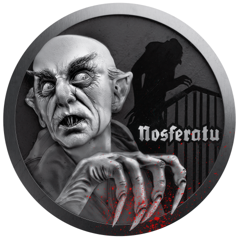 SILENT FILM CLASSICS – NOSFERATU 1 OZ 1 DOLLAR SILVER COIN NIUE 2025