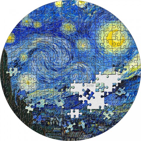 Mikropuzzle Gwieździsta Noc Van Gogh Palau 2019 3 Oz 20 Dollars