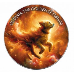 GILDORA THE GOLDEN RETRIEVER - NEBULA DOGS 1 OZ 1 DOLLAR SILVER COIN USA 2025