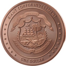 MONETA MIEDŻ INWWESTYCYJNA - SŁOŃ 5 OZ 1 DOLLAR MIEDZIANA MONETA LIBERIA 2025