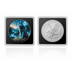 WEYLIN WOLF FOREST TOTEMS II 1 OZ 1 DOLLAR UNITED STATES OF AMERICA SILVER COIN 2025
