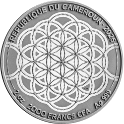 PATTERNS OF THE WORLD AMERICAN BISON 2 OZ 2000 FRANCS SILVER COIN CAMEROON 2025
