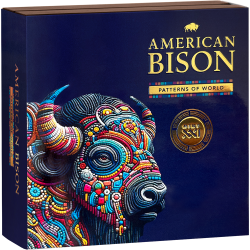 PATTERNS OF THE WORLD AMERICAN BISON 2 OZ 2000 FRANCS SILVER COIN CAMEROON 2025