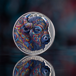 PATTERNS OF THE WORLD AMERICAN BISON 2 OZ 2000 FRANCS SILVER COIN CAMEROON 2025
