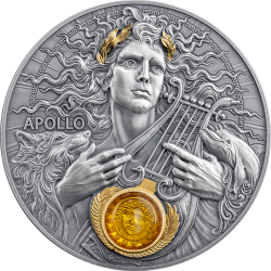 APOLLO DIVINE FACES OF THE SUN 3 OZ 5 DOLLARS SILVER COIN NIUE 2025