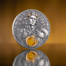 APOLLO DIVINE FACES OF THE SUN 3 OZ 5 DOLLARS SILVER COIN NIUE 2025