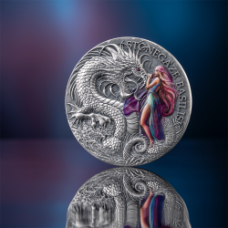 THE DRAGONOLOGY - STONEGAZE BASILISK 2 OZ 2000 FRANCS SILVER COIN CAMEROON 2025