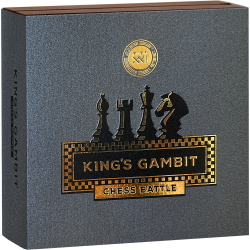 KING'S GAMBIT CHESS BATTLE 3 OZ 7 DOLLARS SILVER COIN NIUE 2025