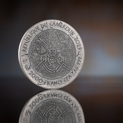 KING CNUT THE GREAT THE WAY TO VALHALLA 2 OZ 2000 FRANCS SILVER COIN CAMEROON 2025