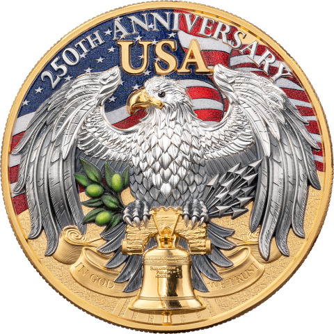 UNITED WE STAND - 250 YEARS OF U.S. INDEPENDENCE 2 OZ 5 DOLLARS SILVER COIN NIUE 2026