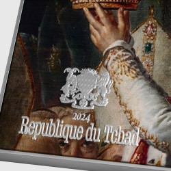 CORONATION OF NAPOLEON - JACQUES LOUIS DAVID'S - 2.5 OZ 999 Ag, 750 g 999 Zn, 120 g 999 Cu 10000 FR REPUBLIC OF CHAD 2024