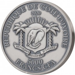 AMERICAN EAGLE 2 x 5 Oz Silver Gold and Rhodium De Greef Edition Signatured Ivory Coast