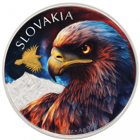 SLOVAK EAGLE CZECH MINT 1 OZ 2 DOLLARS SILVER COIN NIUE 2025