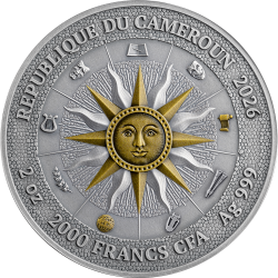 DZIEWIĘĆ MUZ - CLIO & URANIA - 2 OZ 2000 FRANCS SREBRNA MONETA KAMERUN 2026