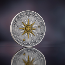 DZIEWIĘĆ MUZ - CLIO & URANIA - 2 OZ 2000 FRANCS SREBRNA MONETA KAMERUN 2026
