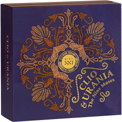 DZIEWIĘĆ MUZ - CLIO & URANIA - 2 OZ 2000 FRANCS SREBRNA MONETA KAMERUN 2026