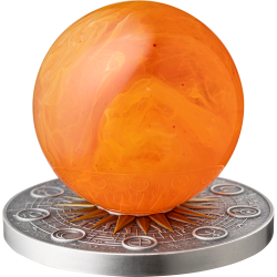 SUN SOLAR SYSTEM 2 OZ 10 CEDIS SILVER COIN GHANA 2026