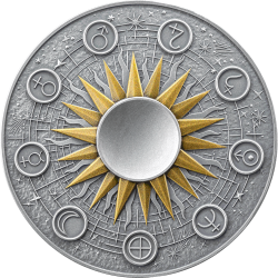 SUN SOLAR SYSTEM 2 OZ 10 CEDIS SILVER COIN GHANA 2026