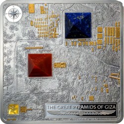 THE GREAT PYRAMIDS OF GIZA 3 OZ 5 DOLLARS SILVER COIN FIJI 2025