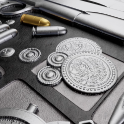 MISJA X - PISTOLET 2 OZ SREBRNA MONETA 5 TALA SAMOA 2025