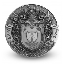 AL CAPONE - IMPERIA ZBRODNI - 2 OZ 2000 FRANCS SREBRNA MONETA KAMERUN 2025