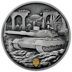 LEOPARD 120 VERBESSERT WORLD OF TANKS 1 OZ 2 DOLLARS SILVER COIN NIUE 2025