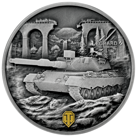 LEOPARD 120 VERBESSERT WORLD OF TANKS 1 OZ 2 DOLLARS SILVER COIN NIUE 2025