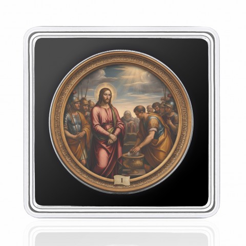 VIA CRUCIS THE FIFTEEN STATIONS SERIE STATION 1 1 OZ 1 DOLLAR SILVER COIN USA 2026