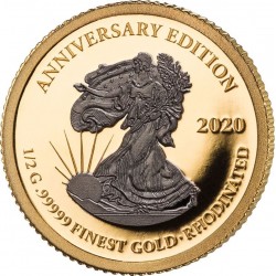 GOLD RHODIUM EDITION 7 x 0,5G - 99999 ZŁOTO 7 x 1.000 FRANKÓW CFA REPUBLIKA GABOŃSKA 2020